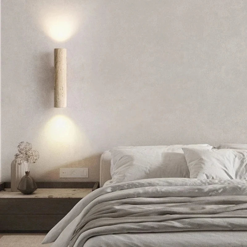 Applique Murale Travertin Wabi-Sabi – LED Chevet