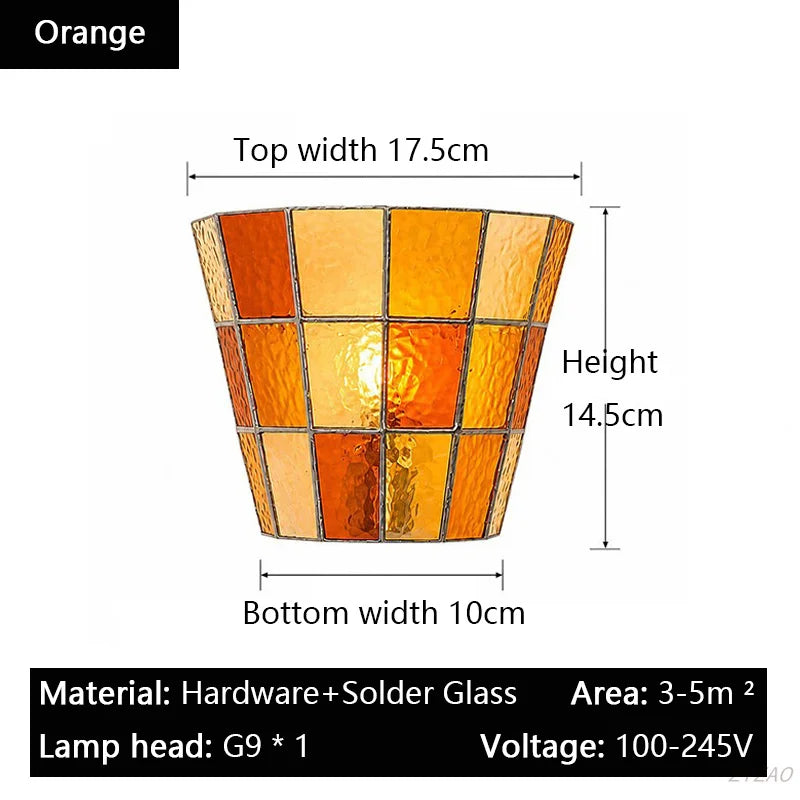 Applique Murale Verre Coloré – Nordique Rétro d'Ambiance