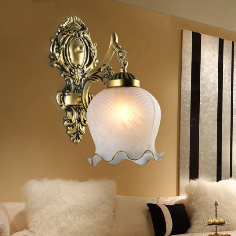 Applique Murale Verre Rétro – Européenne Vintage E27