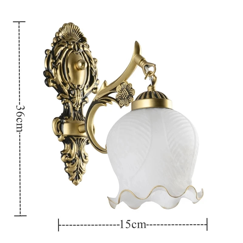 Applique Murale Verre Rétro – Européenne Vintage E27
