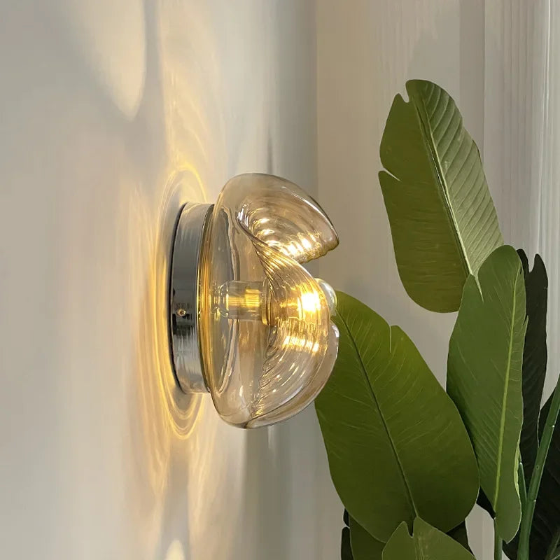 Applique Murale Vitrail – Verre Teinté Nordique LED