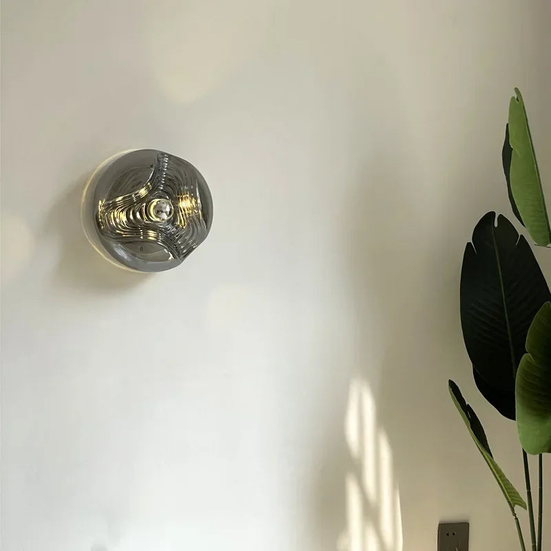 Applique Murale Vitrail – Verre Teinté Nordique LED