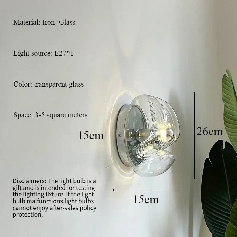 Applique Murale Vitrail – Verre Teinté Nordique LED