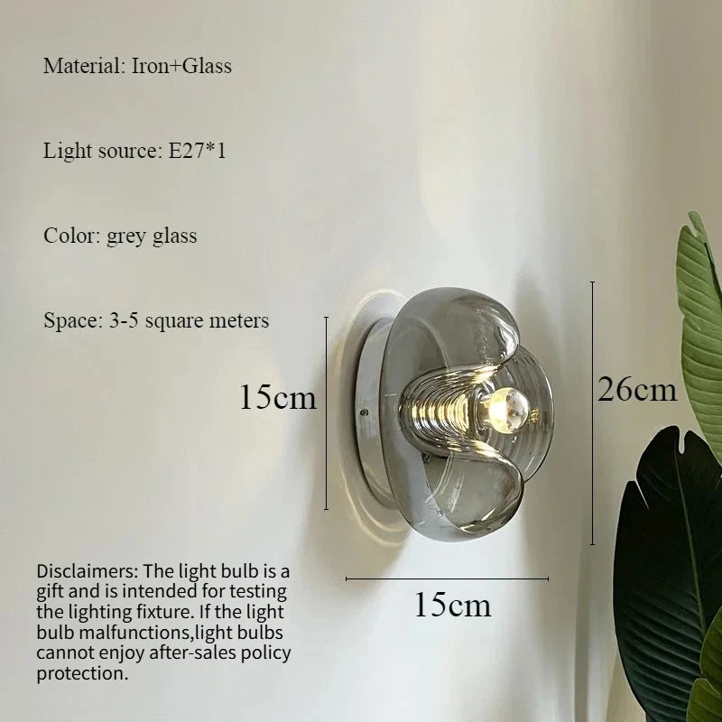 Applique Murale Vitrail – Verre Teinté Nordique LED