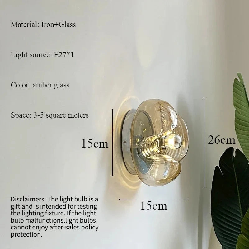 Applique Murale Vitrail – Verre Teinté Nordique LED