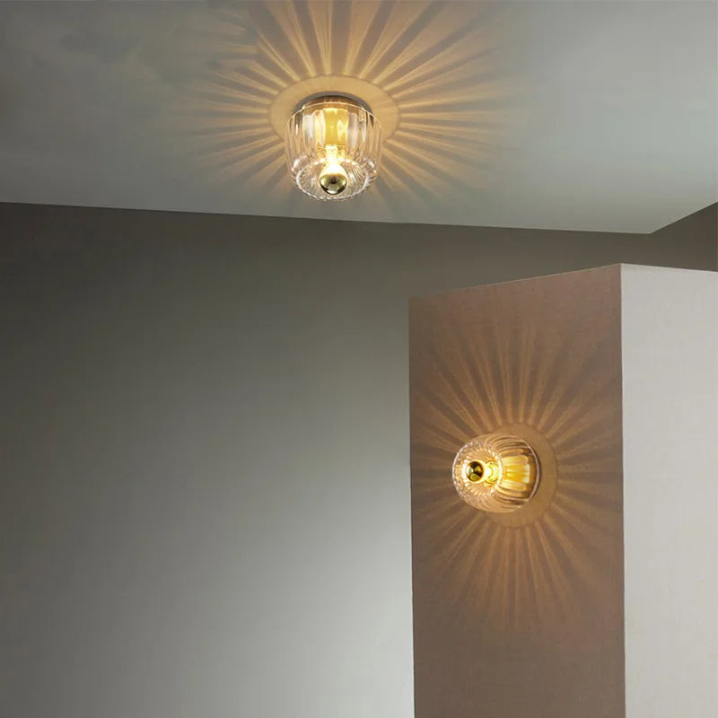 Applique murale Bauhaus en verre et métal LED – lampe moderne décorative