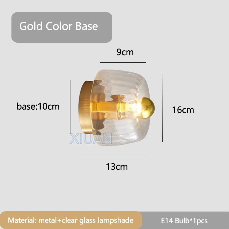 Applique murale Bauhaus en verre et métal LED – lampe moderne décorative
