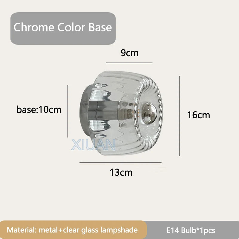 Applique murale Bauhaus en verre et métal LED – lampe moderne décorative