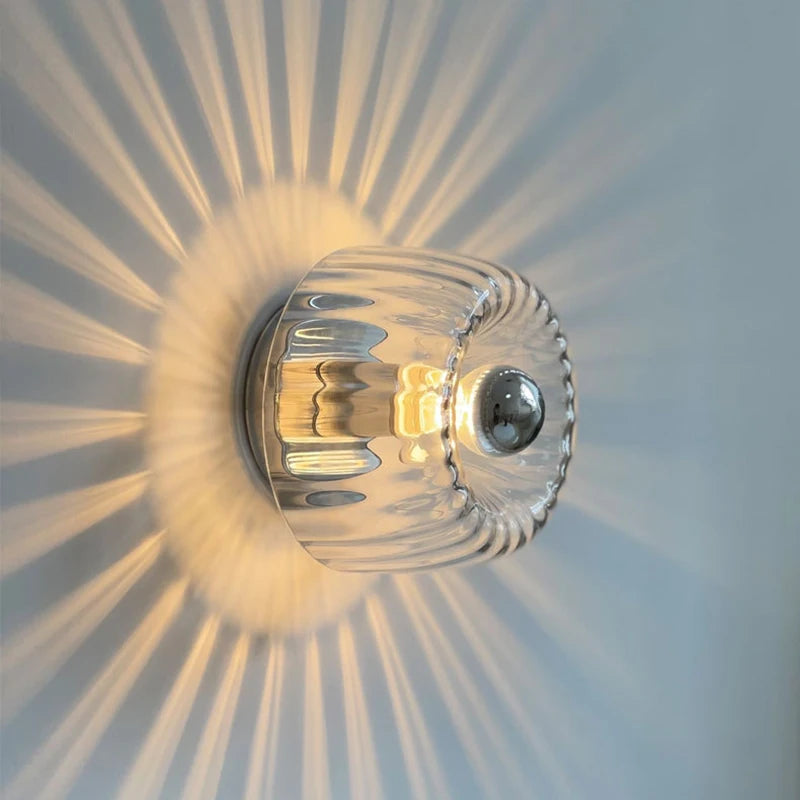 Applique murale Bauhaus en verre et métal LED – lampe moderne décorative