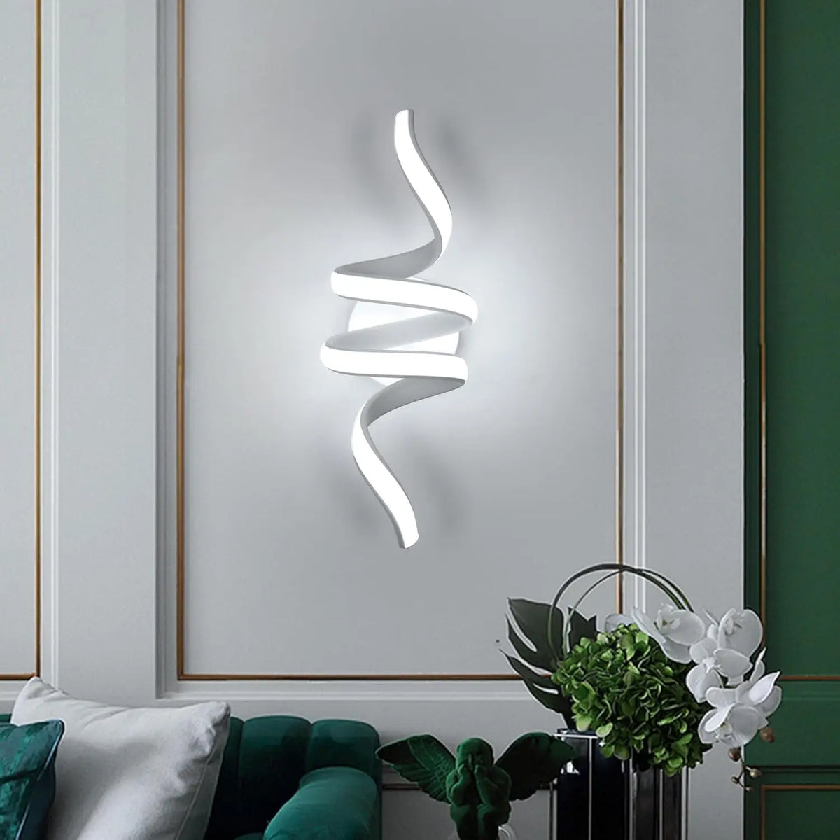 Applique murale LED aluminium spirale