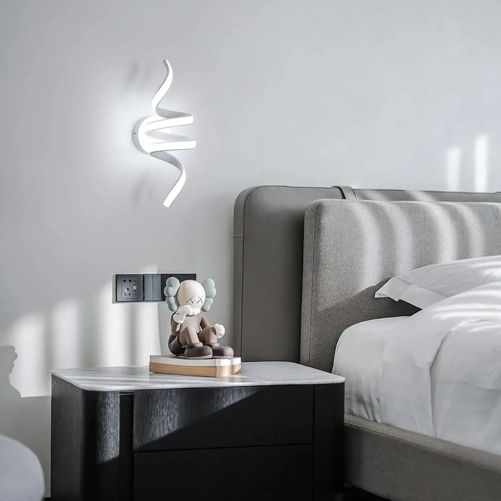 Applique murale LED aluminium spirale