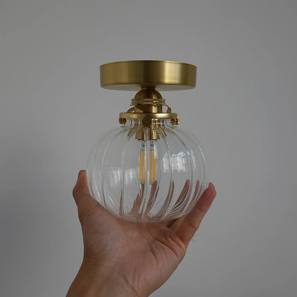 Applique murale LED art déco – Lampe murale design verre et cuivre