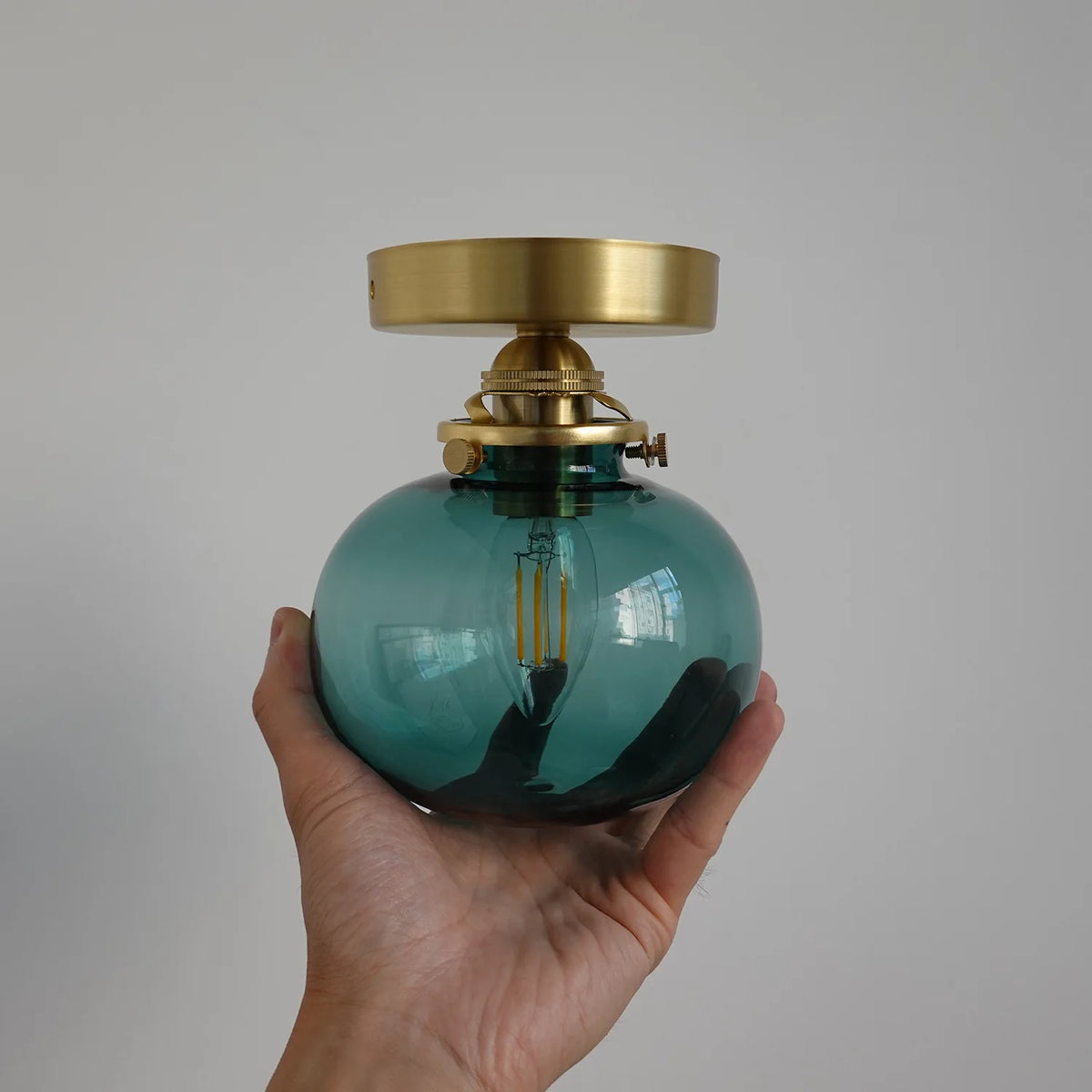 Applique murale LED art déco – Lampe murale design verre et cuivre