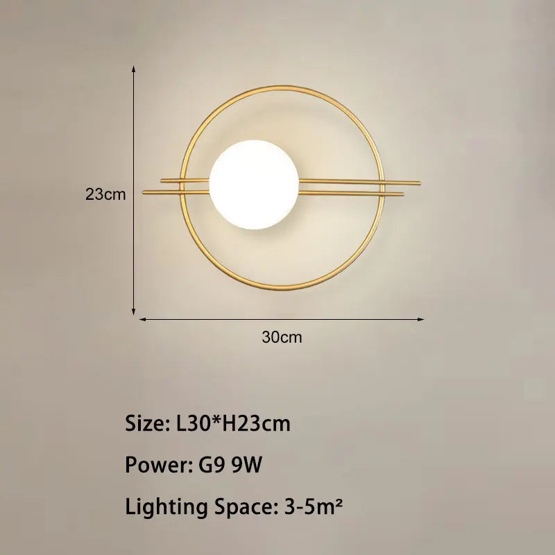 Applique murale LED art déco sphérique