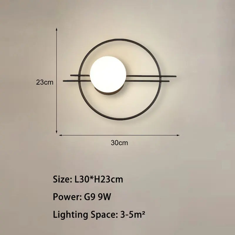 Applique murale LED art déco sphérique