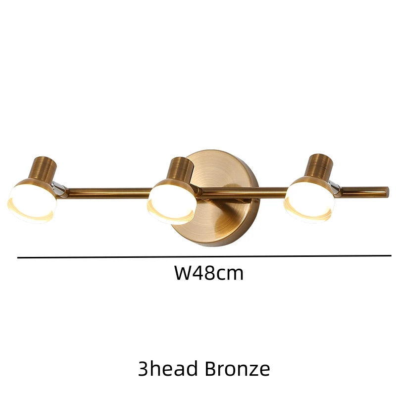 Applique murale LED bronze design moderne pour miroir salle de bain et intérieur