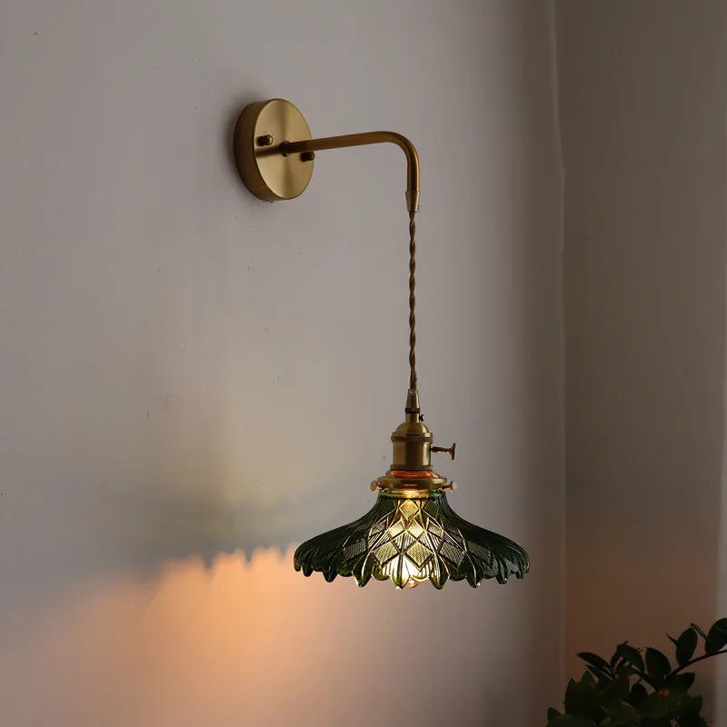 Applique murale LED cuivre et verre