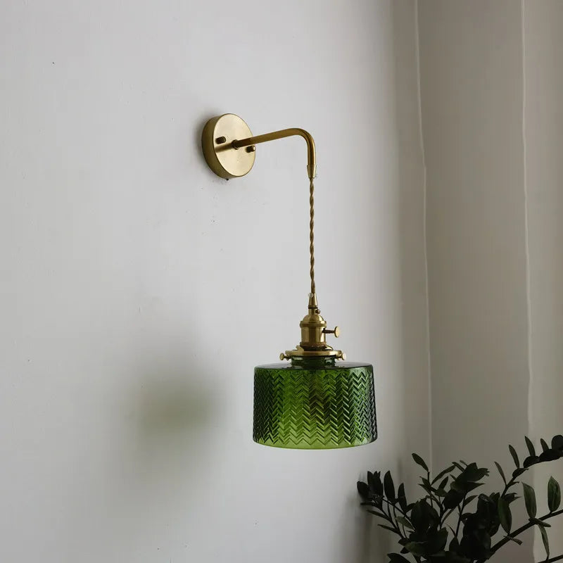 Applique murale LED cuivre et verre