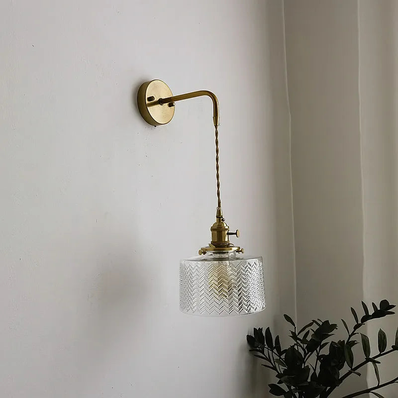 Applique murale LED cuivre et verre