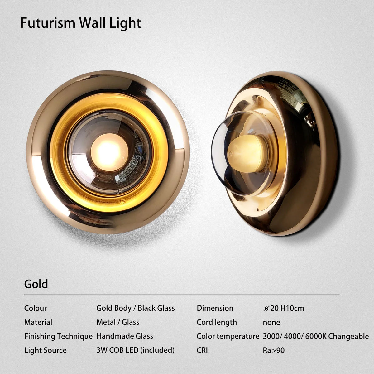 Applique murale LED design futuriste Bauhaus