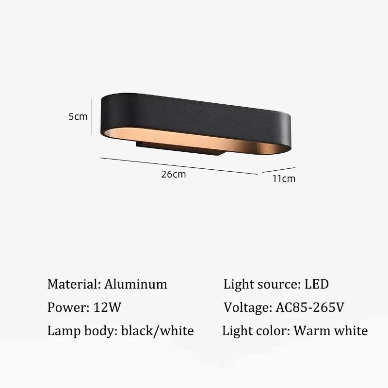 Applique murale LED en aluminium – Lampe murale moderne intérieure