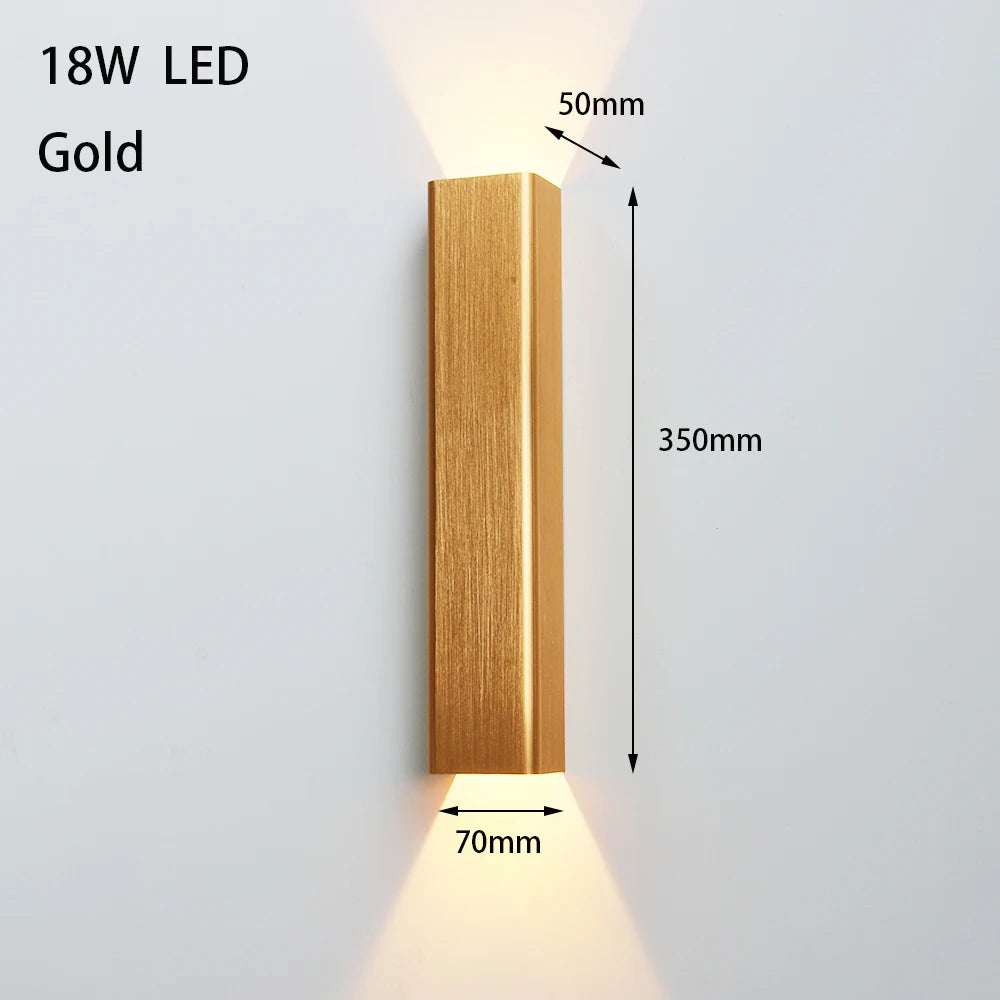 Applique murale LED en aluminium brossé 12W
