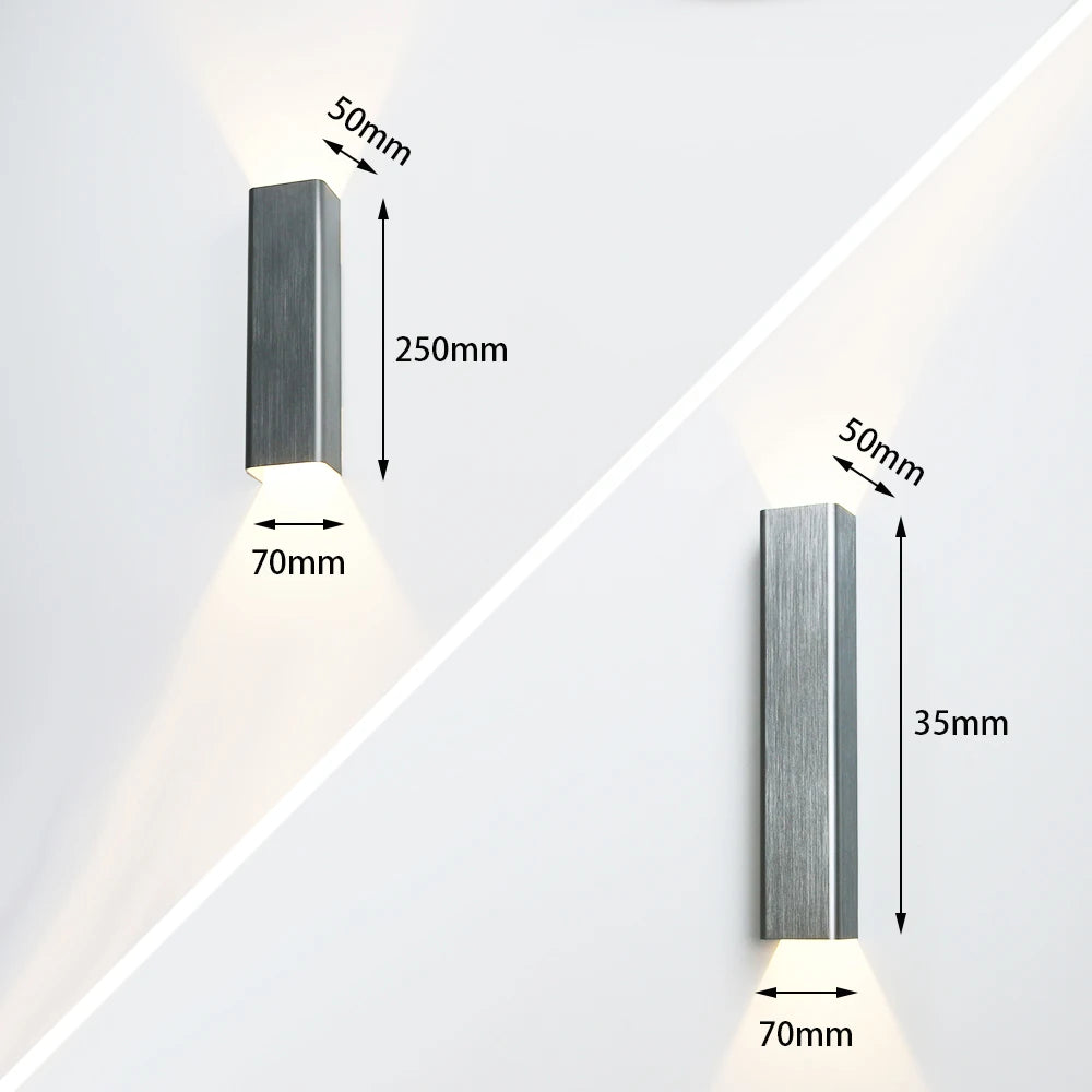 Applique murale LED en aluminium brossé 12W