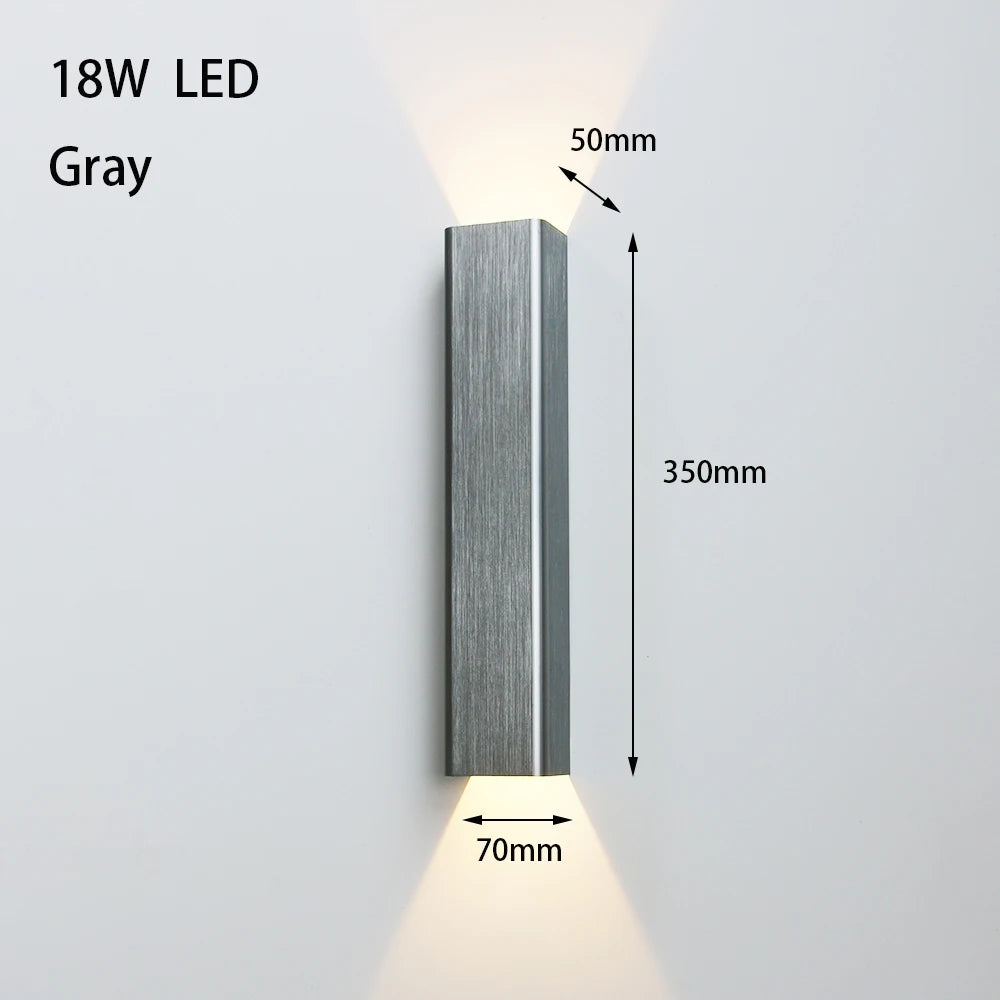 Applique murale LED en aluminium brossé 12W
