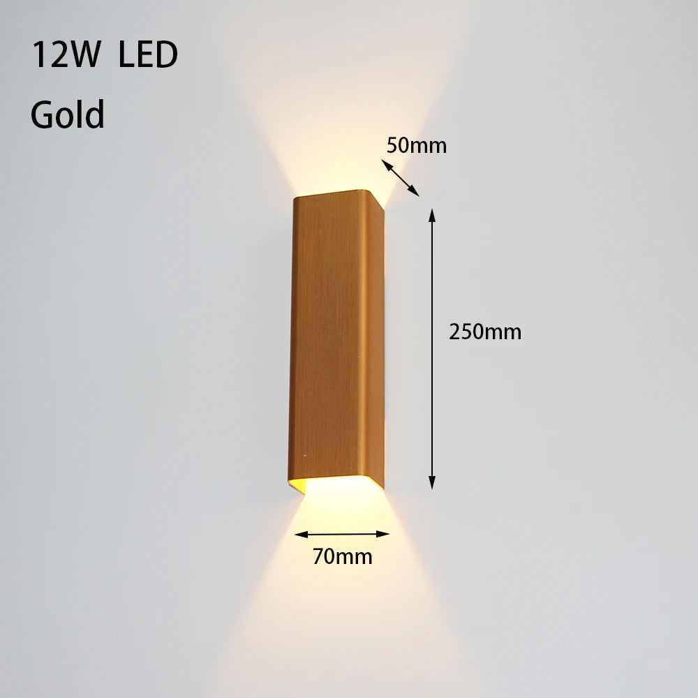 Applique murale LED en aluminium brossé 12W