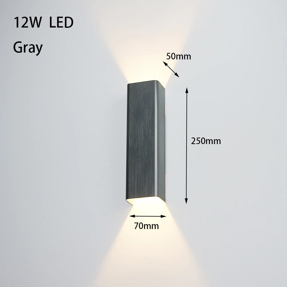 Applique murale LED en aluminium brossé 12W