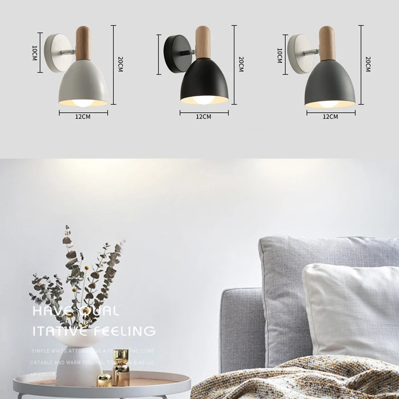 Applique murale LED en bois minimaliste