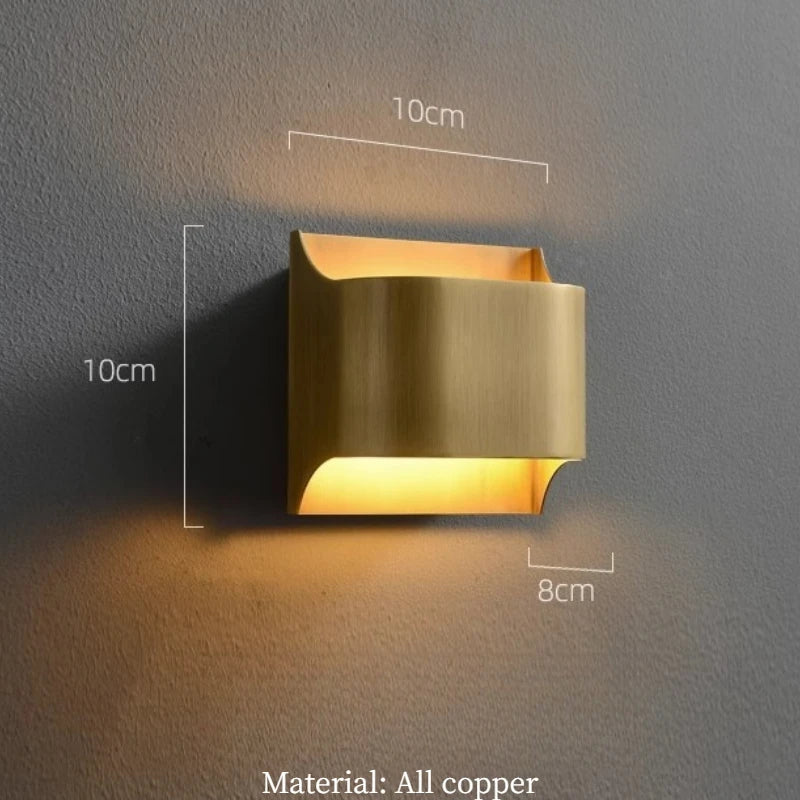 Applique murale LED en cuivre moderne – lampe design minimaliste luxe