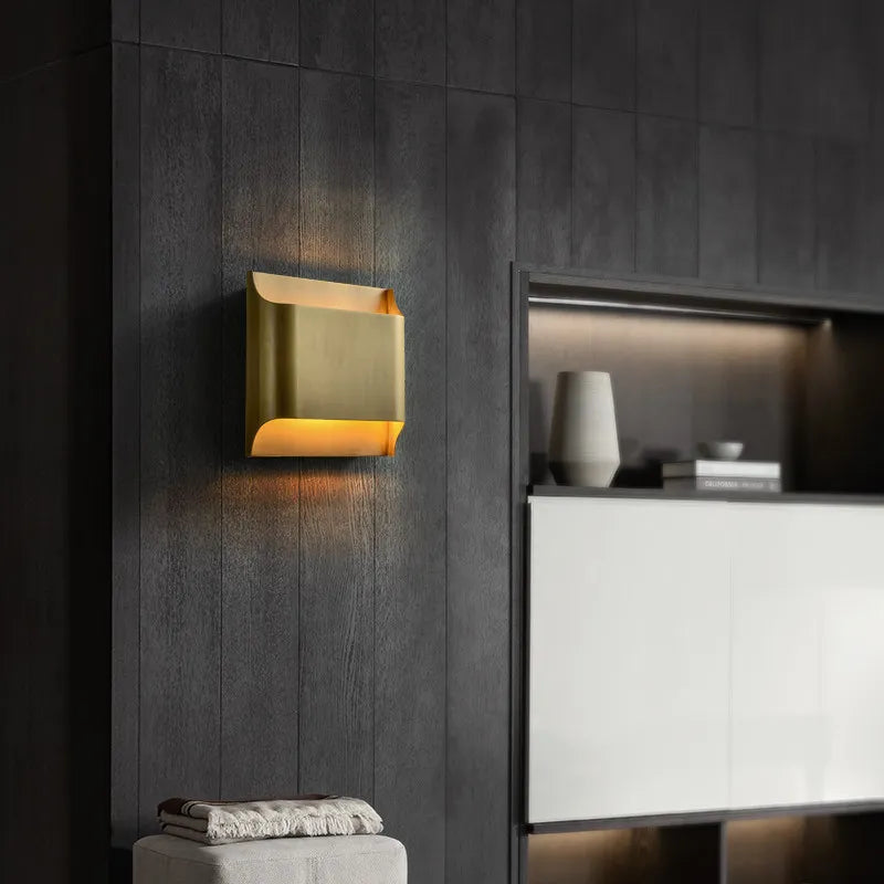Applique murale LED en cuivre moderne – lampe design minimaliste luxe