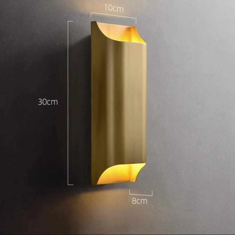 Applique murale LED en cuivre moderne – lampe design minimaliste luxe