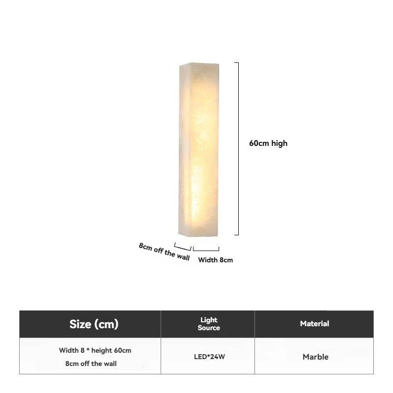Applique murale LED en marbre moderne – éclairage design haut de gamme