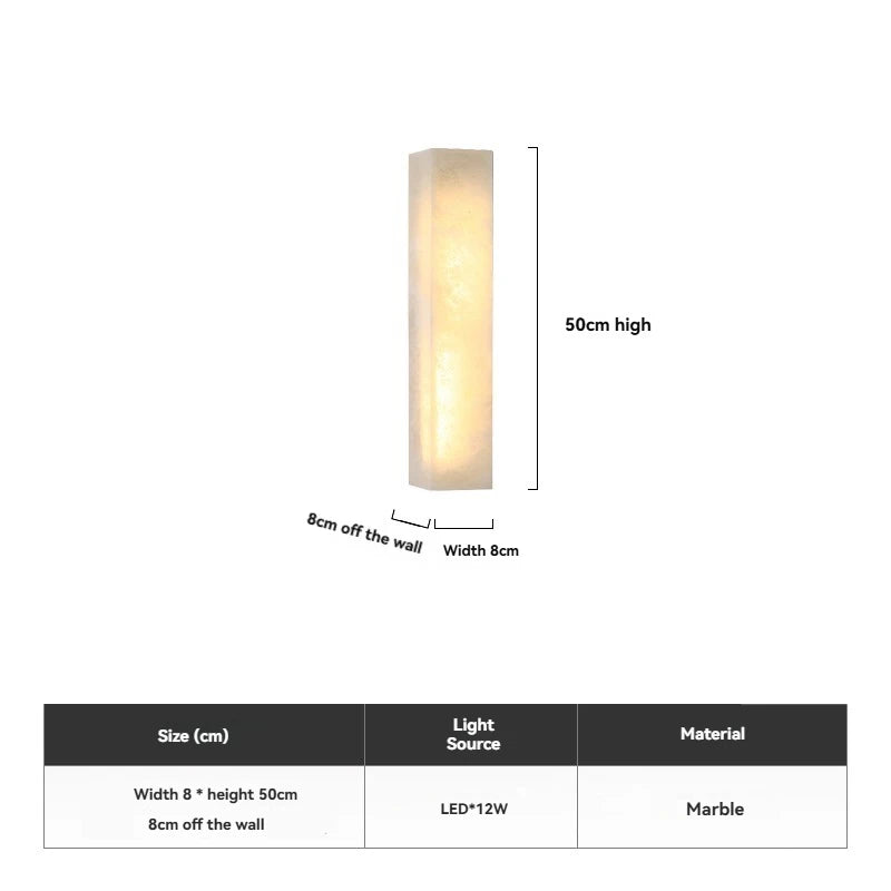 Applique murale LED en marbre moderne – éclairage design haut de gamme