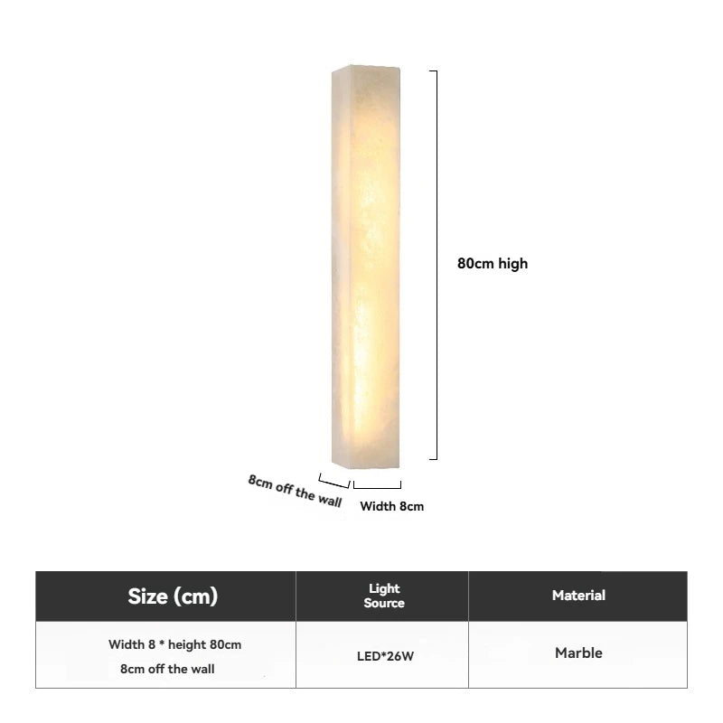 Applique murale LED en marbre moderne – éclairage design haut de gamme