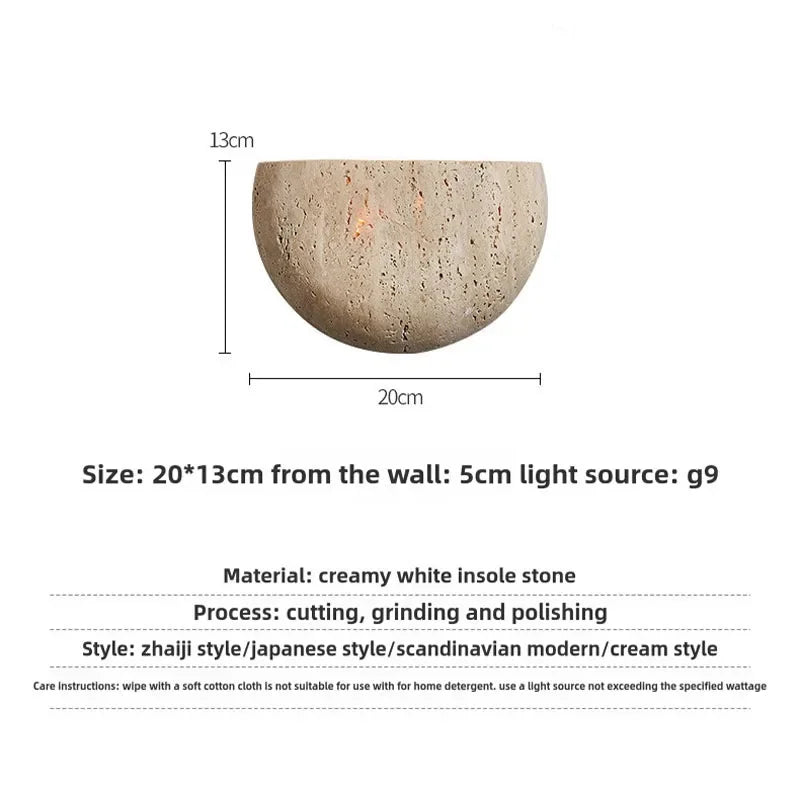 Applique murale LED en pierre moderne – lampe design minimaliste
