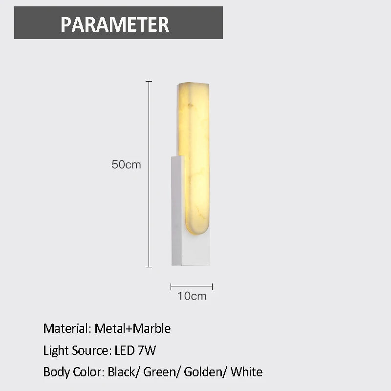 Applique murale LED en marbre moderne – lampe design minimaliste luxe