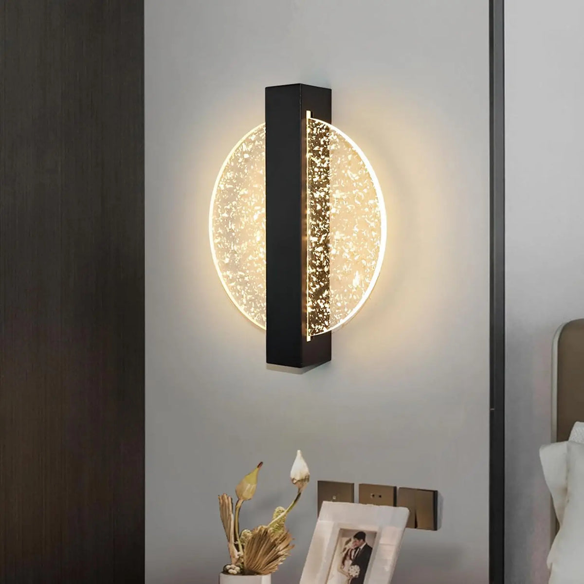 Applique murale LED feuille argentée