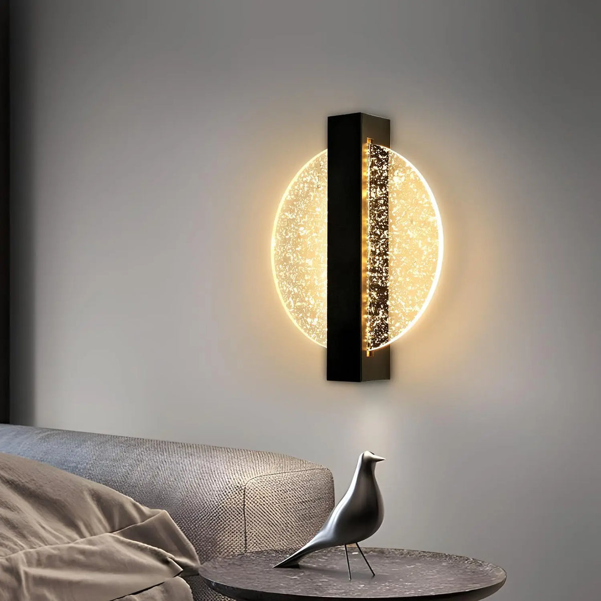 Applique murale LED feuille argentée