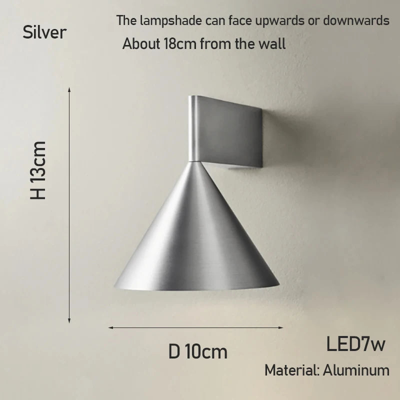 Applique murale LED italienne minimaliste en aluminium