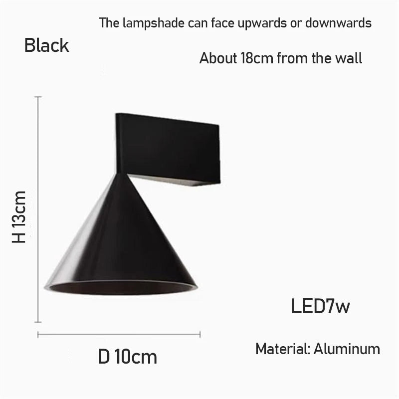 Applique murale LED italienne minimaliste en aluminium