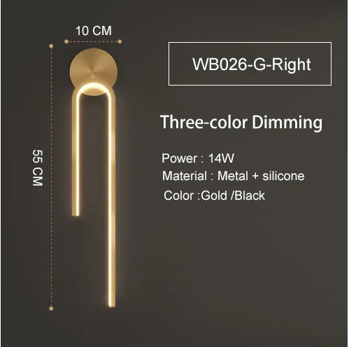 Applique murale LED ligne et courbe