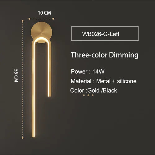 Applique murale LED ligne et courbe