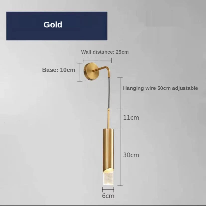 Applique murale LED luxe moderne – Lampe art déco dorée design