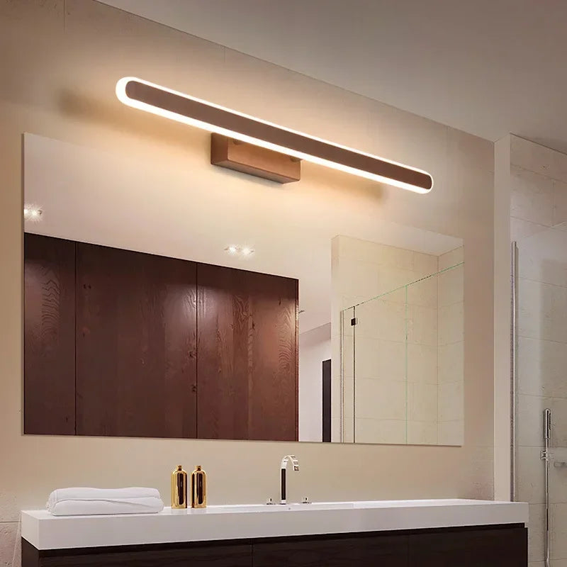 Applique murale LED moderne aluminium pour miroir salle de bain design