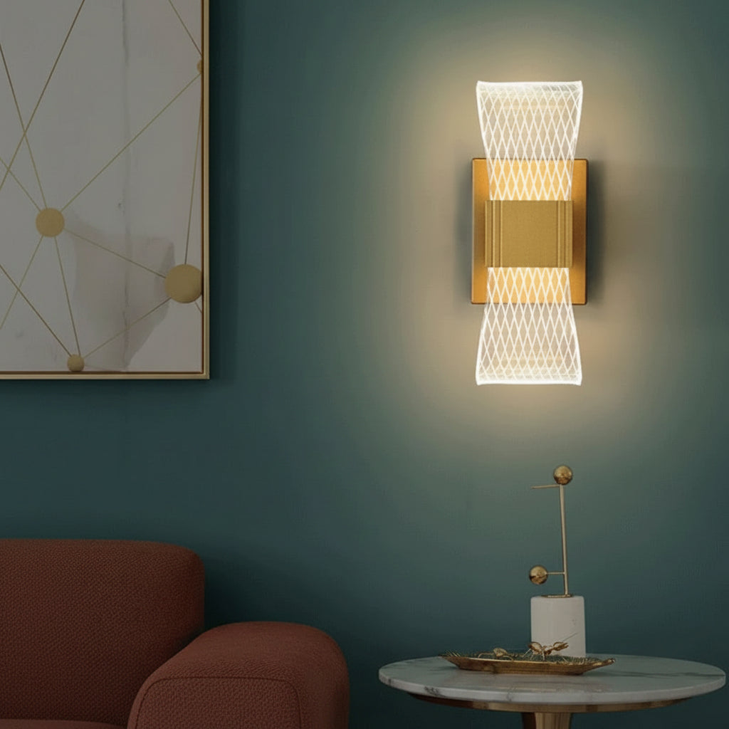 Applique murale LED moderne dorée