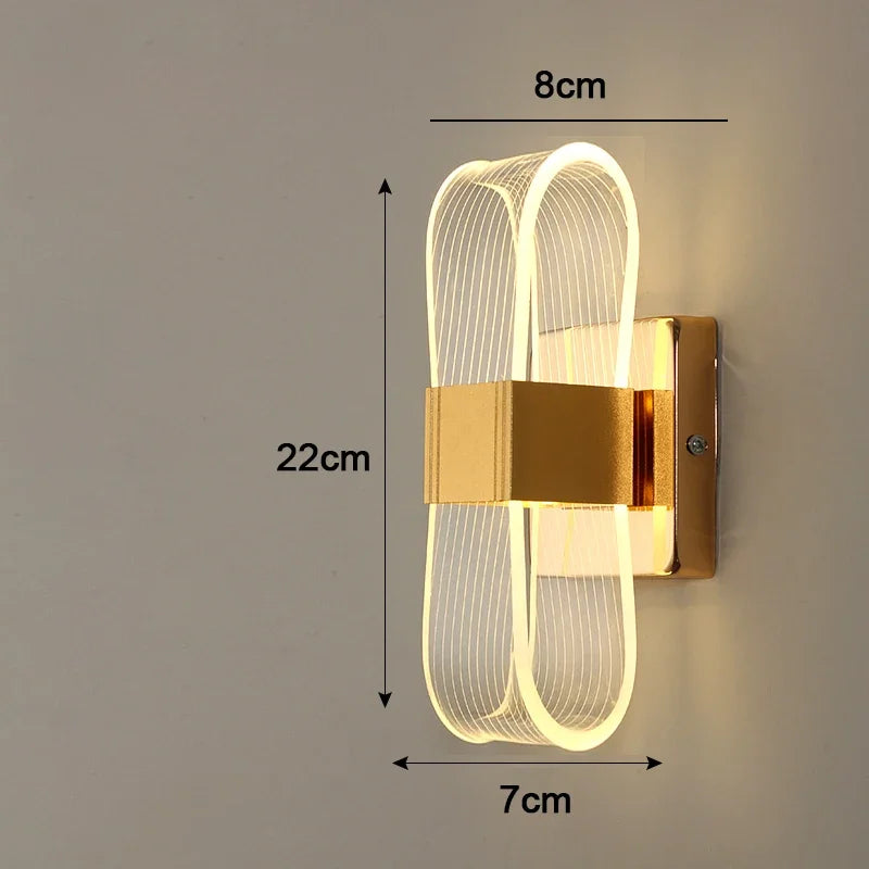 Applique murale LED moderne dorée