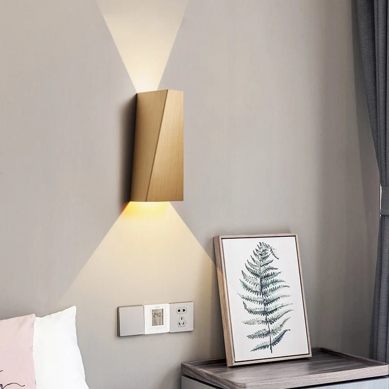 Applique murale LED moderne en aluminium – lampe design géométrique haut et bas